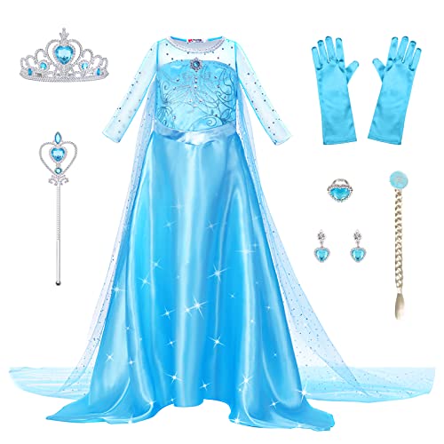 URAQT Elsa Costume Bambina, Elsa Vestito Set Elsa Vestito Carnevale...