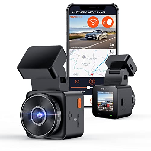 VANTRUE E1 Lite 1080P Mini WiFi GPS Dash Cam, Controllo APP e Comando Vocale Inglese, Telecamera per Auto da Anteriore con HDR, Monitoraggio del Parcheggio 24 ore, 1,54 pollici 140°,Sensore G Max 512G