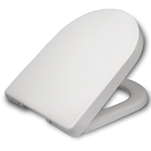 WOLTU WS2543 Sedile WC Copriwater Universale Chiusura Ammortizzata Soft Close Toilet Seat Bagno in Plastica Antibatterico Bianco