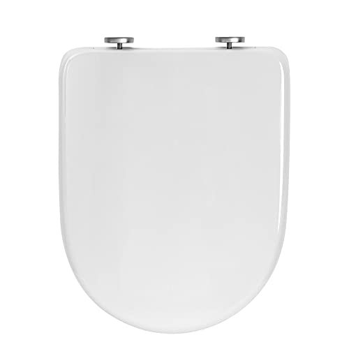 WOLTU WS2545 Copriwater Sedile WC Universale Coperchio con Chiusura Ammortizzata Soft Close Toilet Seat Bagno in Plastica Antibatterico Bianco