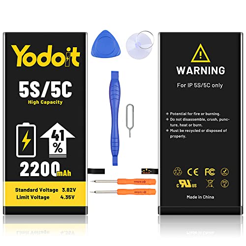 Yodoit Batteria per iPhone 5S   5C 2200mAh Batteria ai polimeri di ...