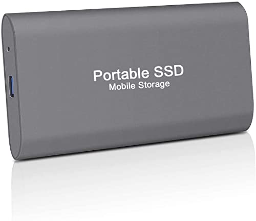 2TB Portable SSD External Solid State Drive Hard Disk USB 3.1 Type-C External Hard Drive SSD Reliable Storage for Gaming Students Professionals (2TB, Black)