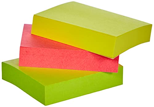 3M Post-it Notes Appendibile Flow Pack, 1 Confezione da 3 Pads, 100 Fogli per Blocco, 38 mm x 51 mm, Giallo Rosa Verde Neon