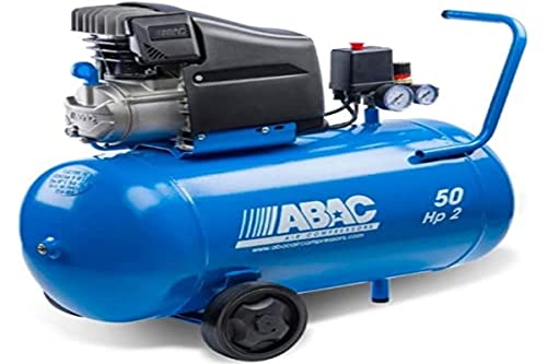 ABAC Montecarlo L20 compressore d aria 50 litri, 2Hp pressione max 10bar, 220 litri min, Azzurro