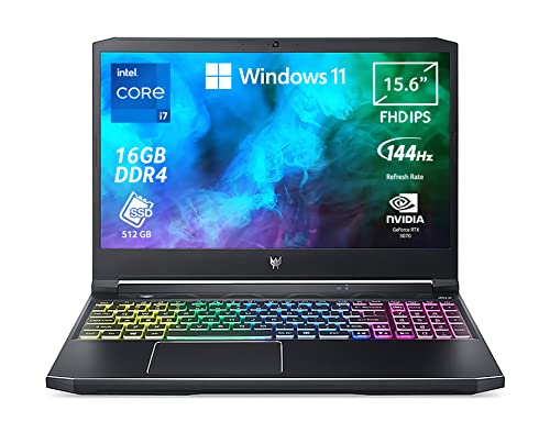 Acer Predator Helios 300 Ph315-54-725M Pc Gaming Portatile, Intel Core I7-11800H, 512 Gb Pcie Nvme Sed Ssd, Nvidia Geforce Rtx 3070 8 Gb, Windows 11 Home, Nero, ‎25.5 x 36.3 x 2.29 cm; 2.5 Kg