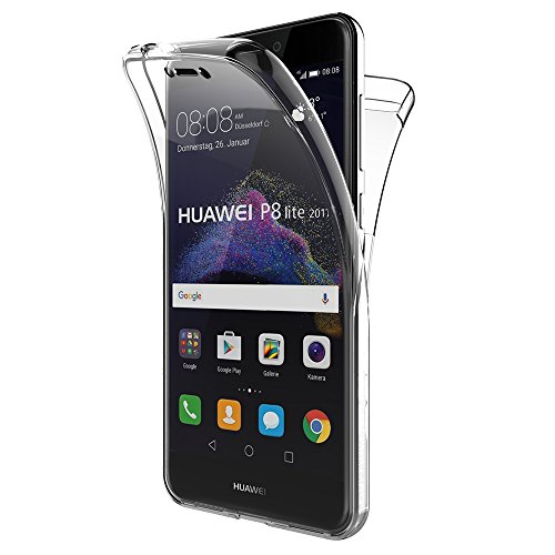 AICEK Cover Huawei P8 Lite 2017, 360° Full Body Cover P8 Lite 2017 Silicone Case Molle di TPU Trasparente Sottile Custodia per Huawei P8 Lite 2017