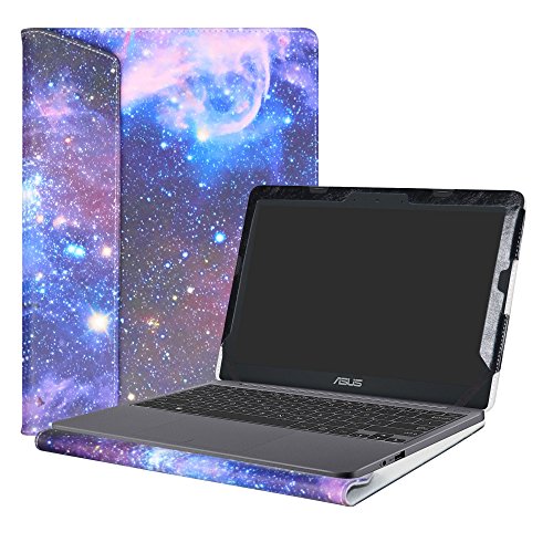 Alapmk Specialmente Progettato PU Custodia Protettiva in Pelle per 11.6  ASUS VivoBook E203NA E200HA L200HA   Chromebook C201 C201PA Series Notebook,Galaxy