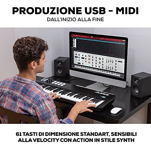 Alesis V61 MKII – Tastiera MIDI Controller USB con 61 Tasti Sensi...