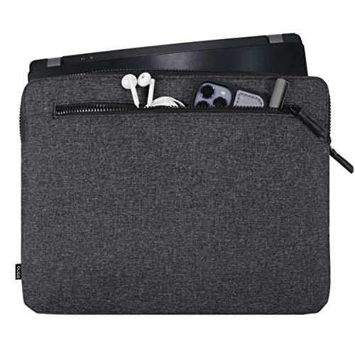 Amazon Brand - Eono Minimalismo Custodia Protettiva per Laptop con 2 Tasche, Morbida Borsa   Sleeve Imbottita per Notebook Tablet (Nero - 15.6 pollici)