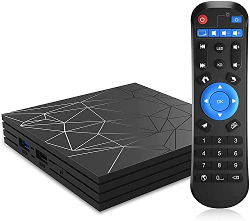 Android 9.0 TV Box, Android Box 4GB RAM 64GB ROM H6 Quad-Core Cortex-A53 Supporta 3D 6K Ultra HD H.265 2.4GHz WiFi Ethernet USB 3.0