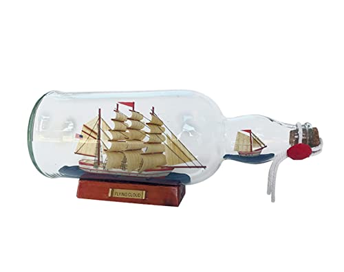 ANESTEN Modellino Finito di Nave in Una Bottiglia di Vetro, Grandi Modellini di Nave, Barca A Vela in Una Bottiglia, Ornamenti Decorativi Modello di Bottiglia alla Deriva (27 * 9,8 * 12 cm)