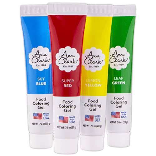 Ann Clark Gel Colorante Alimentare Premium Confezione da 4 Non OGM, Prodotto negli Stati Uniti