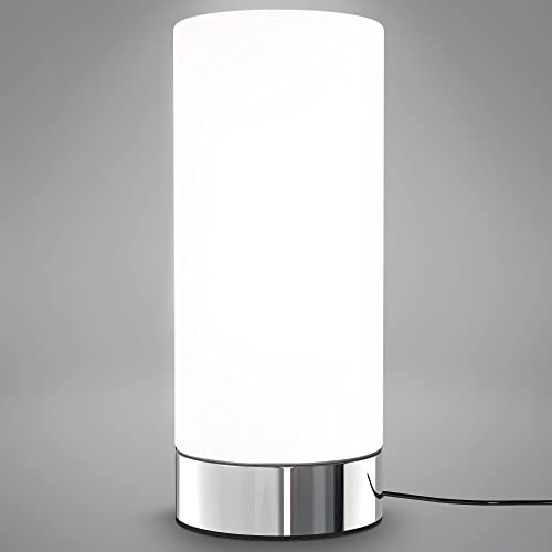 B.K.Licht Lampada per comodino, intensità della luce regolabile con la funzione touch, Abat-jour per camera, lampada da tavolo per l ufficio, luce a 360 gradi, attacco per lampadina E14 non inclusa