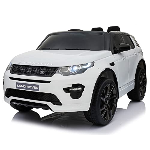 Babycar Land Rover Discovery Sport Mp4 ( Bianca ) Nuova Con Sedile in Pelle Macchina Elettrica per Bambini Ufficiale con Licenza 12 Volt Batteria con Telecomando 2.4 GHz Porte Apribili con MP7