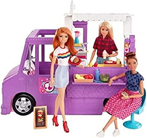 Barbie Furgoncino Street Food, Veicolo Trasformabile con più di 30 Accessori, Giocattolo per Bambini 3+ Anni, GMW07