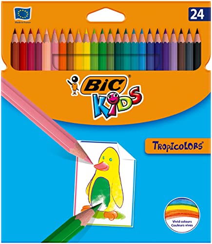 Bic Kids Matite Colorate, Colori Per Bambini A Casa E A Scuola, Multicolore, 24 Unità (Confezione da 1)