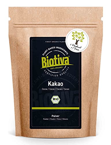 Biotiva Cacao in polvere Bio - 300g - puro - molto sgrassato (11% g...