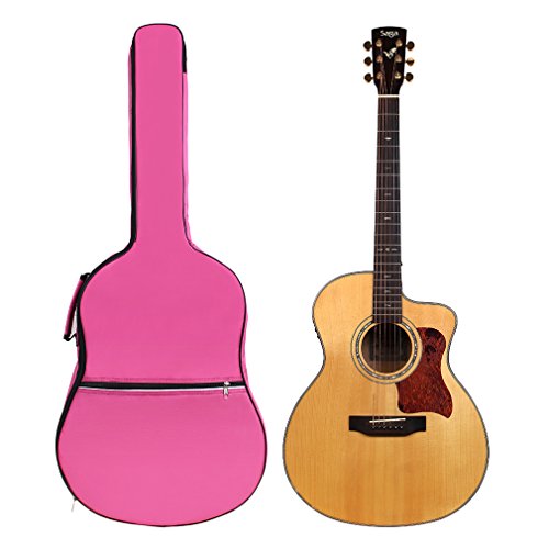 Borsa per chitarra, 41 , impermeabile, Oxford, per chitarra acustica e classica, imbottita, colore rosa