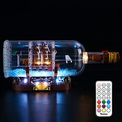 BRIKSMAX Kit di Illuminazione a LED per Lego Ideas Nave in Bottiglia - Compatibile con Lego 21313 Modello di Blocchi predefiniti- Non includere Il Set Lego…