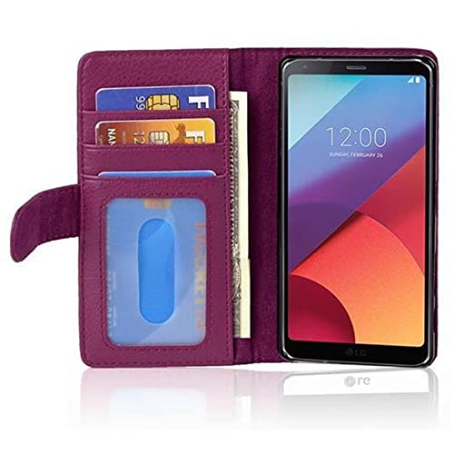 Cadorabo Custodia Libro per LG G6 in LILA BORDEAUX - con 3 Vani di Carte e Chiusura Magnetica - Portafoglio Cover Case Wallet Book Etui Protezione