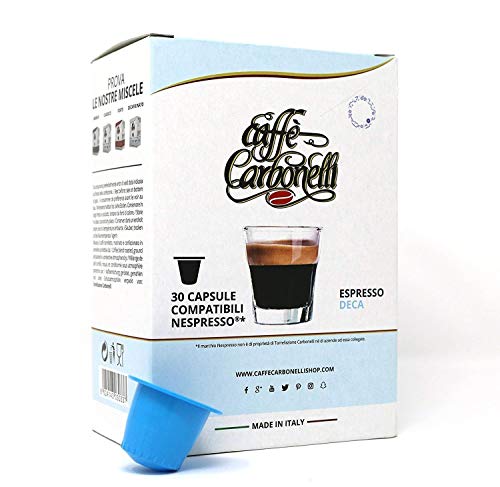 Caffè Carbonelli Capsule Decaffeinato - Astuccio da 30 Capsule compatibili Nespresso
