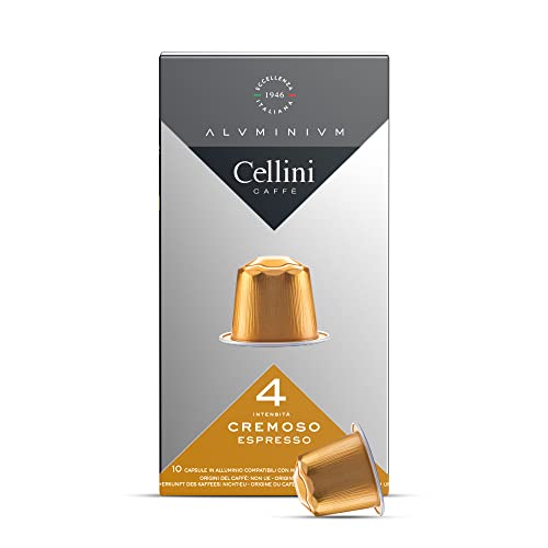 Caffè Cellini Capsule Alluminio Compatibili Nespresso - Aluminium Cremoso 100pz | Capsule Compatibili Nespresso Alluminio Caffè Dalle Note Dolci E Fruttate | Capsule Nespresso Compatibili