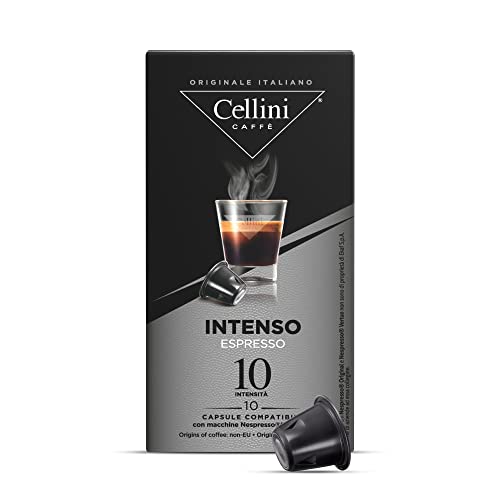 Caffè Cellini Capsule Compatibili Nespresso - Intenso 100pz | Capsule Caffe Compatibili Nespresso Con Note Fruttate E Gusto Ben Definito | Capsule Nespresso Compatibili