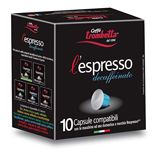 Caffè Trombetta L Espresso, Capsule Compatibili Nespresso, Decaffe...