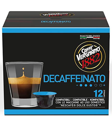 Caffè Vergnano 1882 Capsule Compatibili Nescafé Dolce Gusto, Decaffeinato - 6 confezioni da 12 capsule (totale 72)