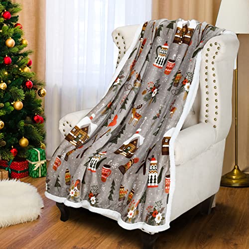 Catalano chic Sherpa doppio lato tappeto polare super spesso letto singolo divano letto caldo confortevole divano coperta quattro stagioni divano letto vacanza   grigio 150 x 130 cm