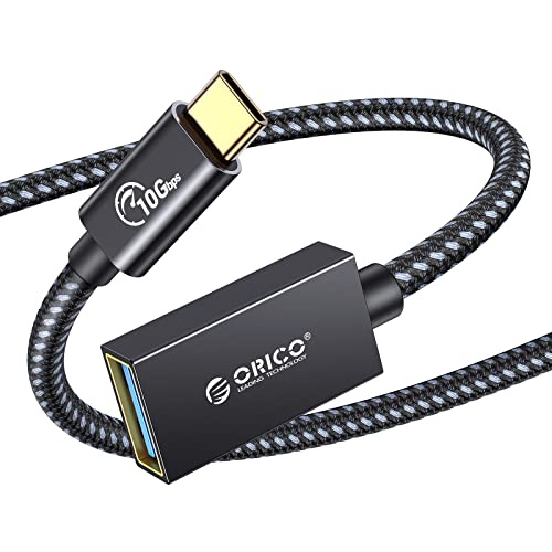 Cavo di prolunga ORICO, cavo di prolunga USB 3.1, extender di ricarica sincronizzazione 10 Gbit s, prolunga USB C maschio a A femmina, cavo USB per unità flash, mouse, tastiere, hub, nero, 1 m