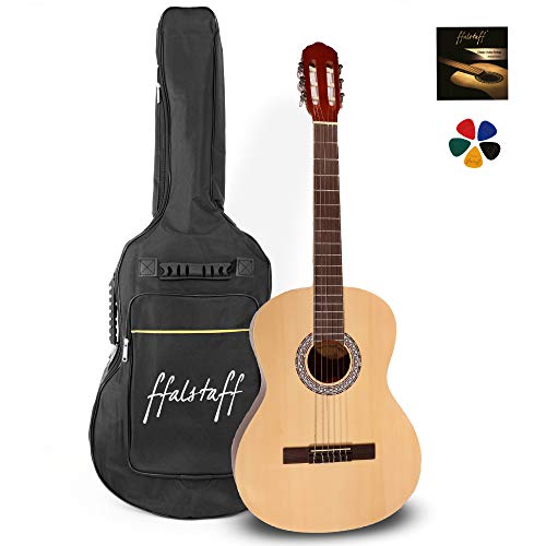 Chitarra classica ffalstaff modello C40, con borsa imbottita, muta corde di ricambio e plettri