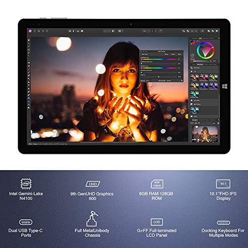 Chuwi Hi10 X Tablet PC 10,1  Sistema Operativo Windows 10 (Intel Gemini-Lake N4100) Quad-Core fino a 2,4 GHz , 1200 x 1920 IPS , 6 GB RAM + 128 GB ROM , Wi-Fi Dual Band , Bluetooth