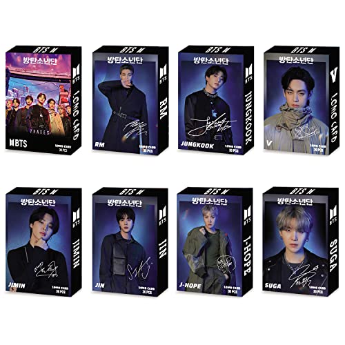Confezione da 8 240 pezzi BTS Merchandise Lomo Card KPOP Photocards Biglietti d auguri con scatola di cartoline, 88 x 56 mm