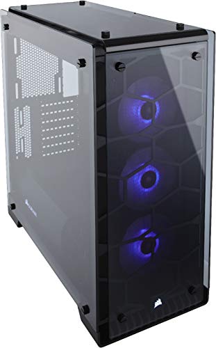 Corsair Crystal 570X Case da Gaming, Mid-Tower ATX, Finestra Laterale Vetro Temperato e Ventole, RGB LED, Nero a Specchio