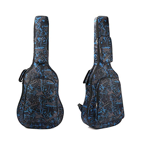 Custodia per chitarra classica acustica, 104 cm, in tessuto Oxford impermeabile, con cuciture doppie, per concerti (mix di blu)
