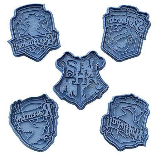 Cuticuter Confezione da 5 taglierine per biscotti per Hogwarts, blu