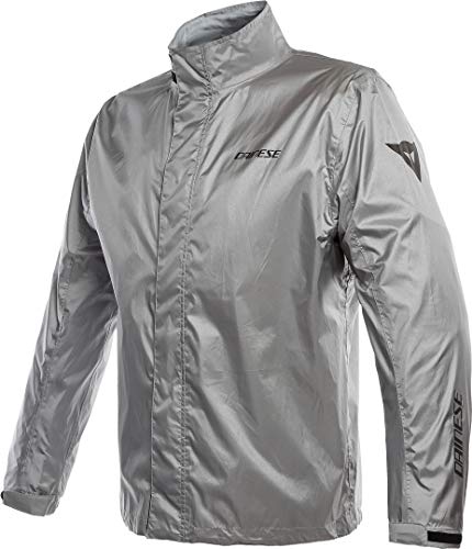 DAINESE Rain Jacket, Giacca Impermeabile Antipioggia Moto, Ripiegabile, Leggera, con Inserti Riflettenti, Argento