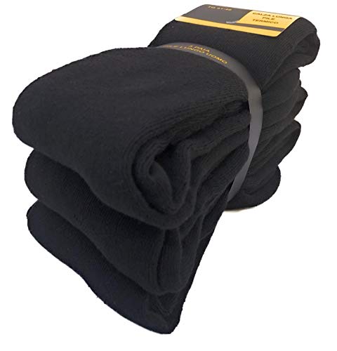 DREAM SOCKS calze calzini lunghi in pile termici invernali da sci antifreddo,calzini pesanti ad elevato isolamento termico,vari assortimenti.(3-pack or 6-pack) (41 46, 3 paia nero)