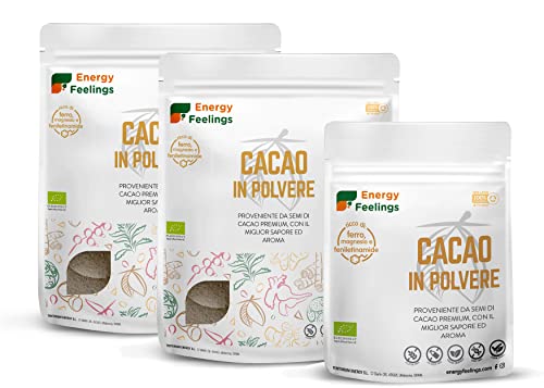 Energy Feelings Cacao Crudo BIO in Polvere 1 Kg | Cacao Senza Zucch...
