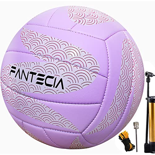 FANTECIA Official Size 5 Volley per Outdoor Indoor, Standard Peso Beach Volley per Giovani & Adulti, Professionale Volley con Pompa.