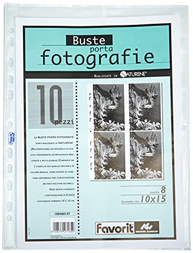 Favorit Busta Porta Foto 8 Tasche, 10 x 15 cm, Trasparente