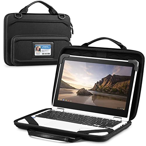 FINPAC Custodia per PC Portatile da 11-11.6 Pollici per Asus Chromebook 11.6 , Protettiva Borsa a Tracolla Rigida Manica con Accessori Organizer per 11.6  HP Lenovo Samsung Acer Notebook