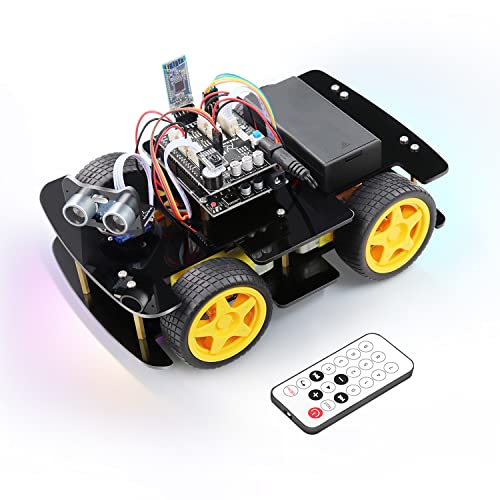 Freenove 4WD Car Kit (Compatible with Arduino IDE), Line Tracking, Obstacle Avoidance, Ultrasonic Sensor, IR Wireless Remote Control Servo