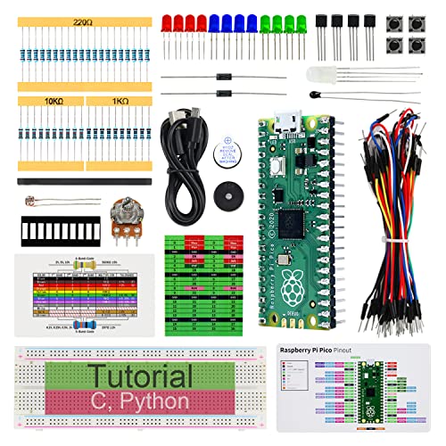 Freenove Basic Starter Kit for Raspberry Pi Pico (Included) (Compatible with Arduino IDE), 313-Page Detailed Tutorial, 142 Items, 48 Projects, Python C Code