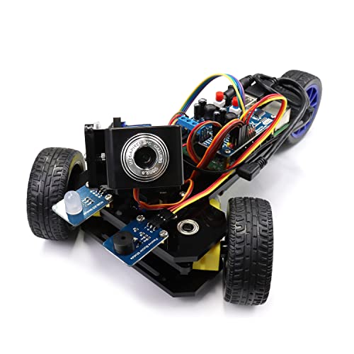 Freenove Three-Wheeled Smart Car Kit for Raspberry Pi 4 B 3 B+ B A+, Robot Project, APP Control, Live Video, Ultrasonic Ranging, Camera Servo Wireless RC (Raspberry Pi NOT Included)