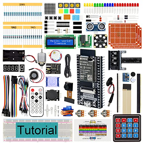 Freenove Ultimate Starter Kit for ESP32-WROVER (Included) (Compatible with Arduino IDE), Onboard Camera Wireless, Python C, 777-Page Detailed Tutorial, 240 Items, 123 Projects