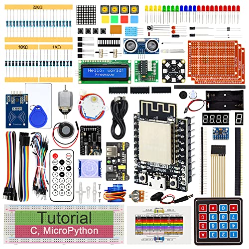 Freenove Ultimate Starter Kit for ESP8266 (Included) (Compatible with Arduino IDE), ESP-12S Onboard Wi-Fi, MicroPython C Code, 714-Page Detailed Tutorial, 218 Items, 109 Projects