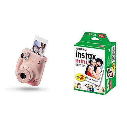 Fujifilm instax mini 11, Fotocamera a Sviluppo Istantaneo, Modalità Selfie, Esposizione Automatica, Foto Formato mini 62 x 46 mm, Pellicola, Rosa (Blush Pink)