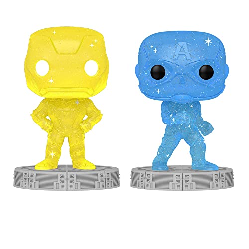 Funko Pop! Artist Series Marvel Infinity Saga Set of 2 with Protector Cases - Iron Man and Captain America